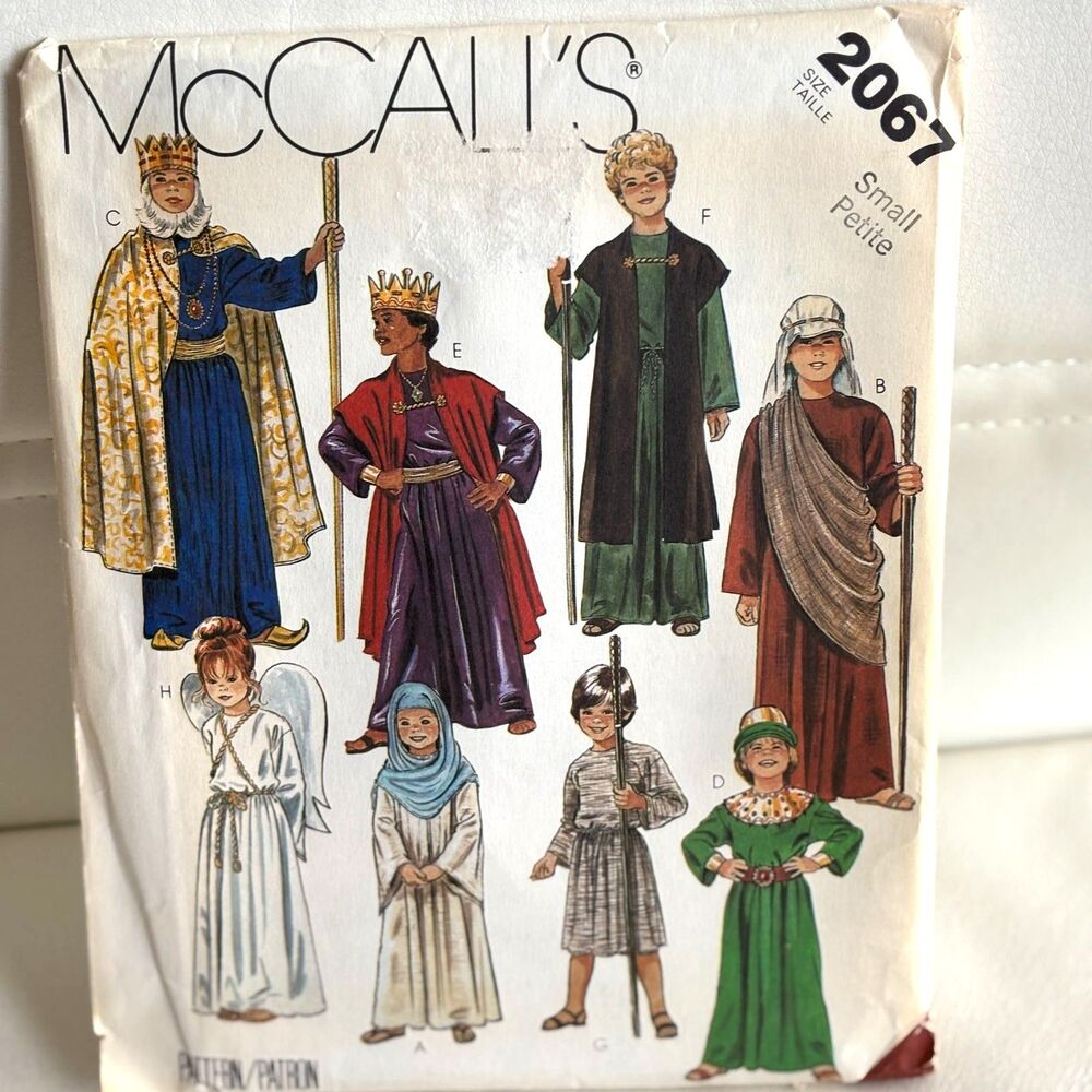 Vintage 1985 McCall's 2067 Nativity Biblical Costume Pattern Kids Size Small